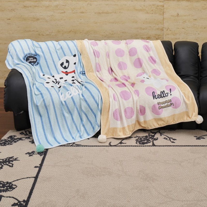 Pink West Highland Nap Blanket Striped Dalmatian Nap Blanket Leg Cover Blanket Sofa Cover Blanket - Blankets & Throws - Other Materials 