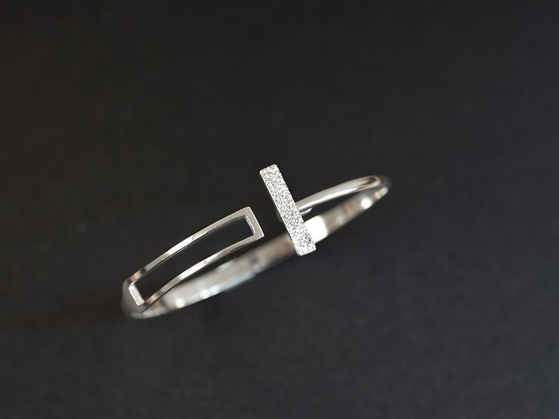 Geometric Rectangle Textured Layered Bracelet | 925 Sterling Silver Women's Handmade Silver Jewelry - สร้อยข้อมือ - เงินแท้ สีเงิน