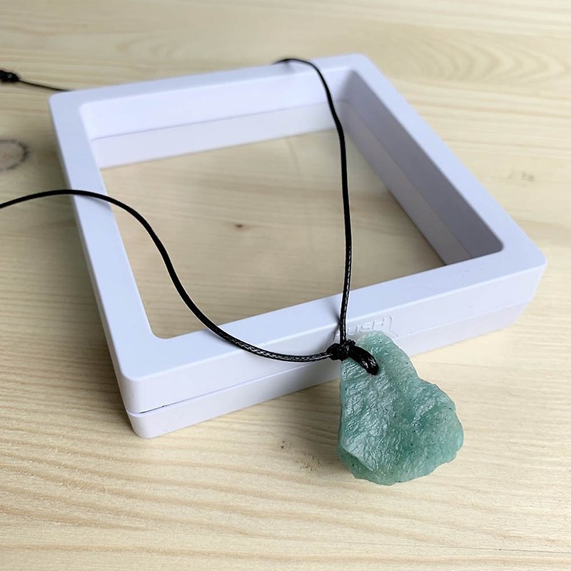 |Raw stone pendant series|Tianhe Stone(necklace x clavicle chain x leather rope x handmade) - สร้อยคอทรง Collar - เครื่องเพชรพลอย สีเขียว
