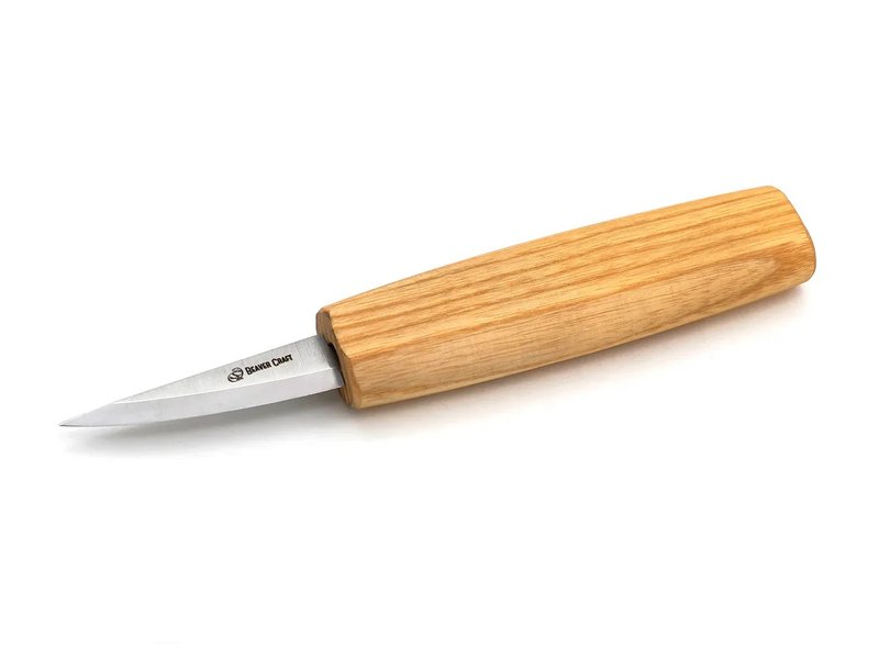 Fine wood carving knife (ash wood handle. Blade size 60mm) - Parts, Bulk Supplies & Tools - Other Metals Brown