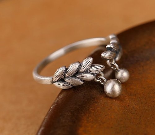 garyjewelry Handmade Ears of Wheat Rings for Women Harvest Gifts Jewelry Enamel China Chic