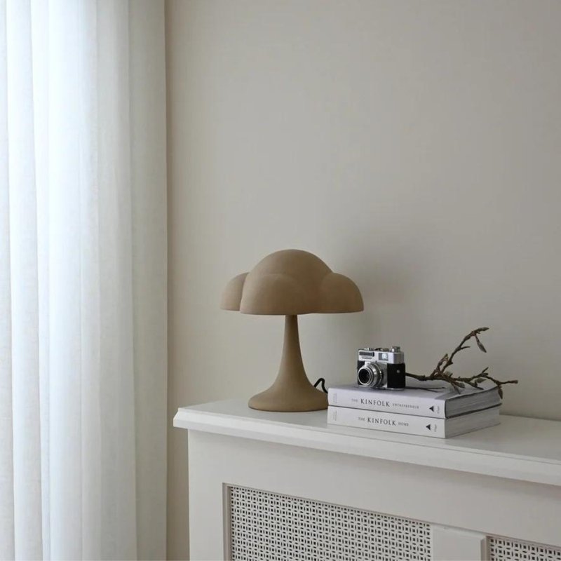 Fungus Table Lamp - Sand - Ceramic mushroom-shaped table lamp - Lighting - Pottery Khaki