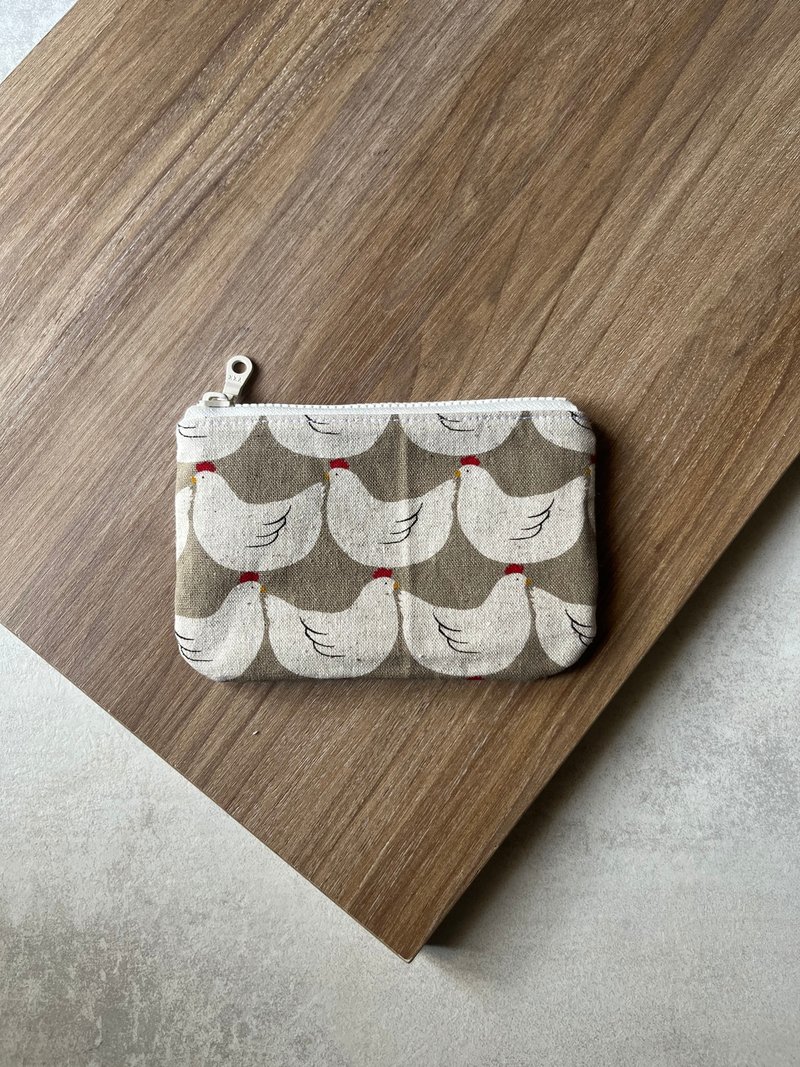 Coin Purse丨Gu Gu Chicken Gray - Coin Purses - Cotton & Hemp 