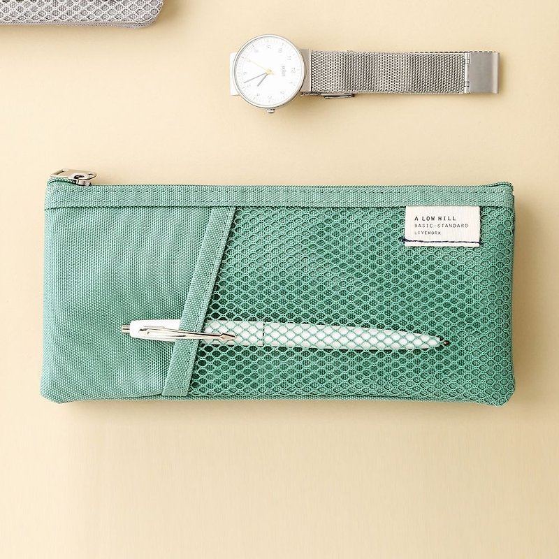 Livework casual wind double fold storage bag V2-Mint Green, LWK56290 - Pencil Cases - Nylon Green