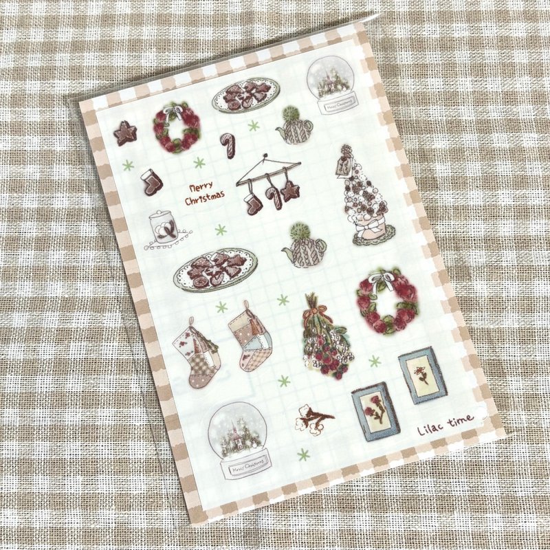 ハーフカットシール　マスキングテープ素材　白いツリー - 貼紙 - 紙 