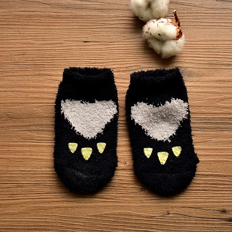 Bear flannel socks (off-white) - ถุงเท้า - ผ้าฝ้าย/ผ้าลินิน สึชมพู