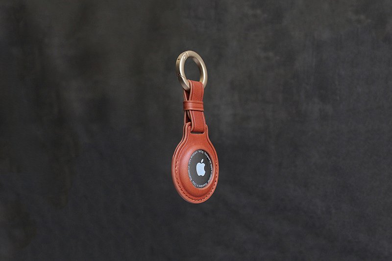 UNIC leather AirTag protective case/leather key ring/3D three-dimensional shaping leather protective case - ที่ห้อยกุญแจ - หนังแท้ สีนำ้ตาล