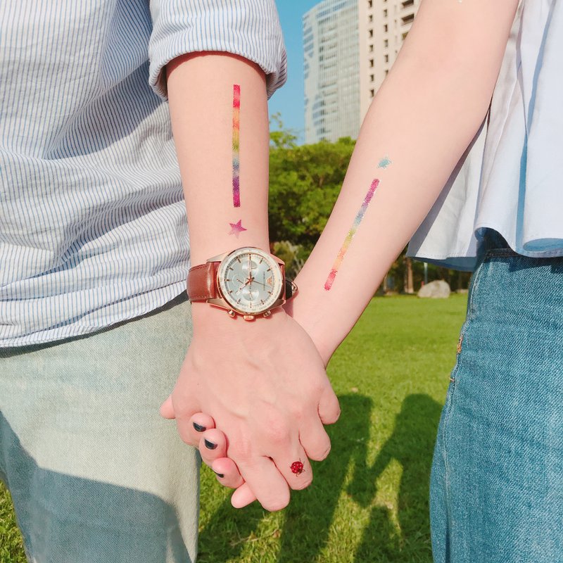 lgbt 彩虹宝石-2入纹身贴纸 原创手绘设计