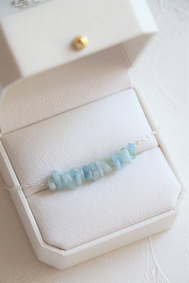 Aquamarine necklace - 14K gold filled, gold plated, silver plated necklace - สร้อยคอ - เครื่องเพชรพลอย สีน้ำเงิน