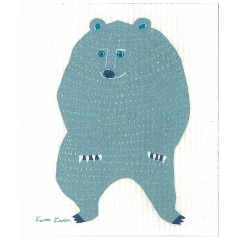 E.spongewipe_katakata bear absorbent rag _L - อื่นๆ - ผ้าฝ้าย/ผ้าลินิน สีน้ำเงิน