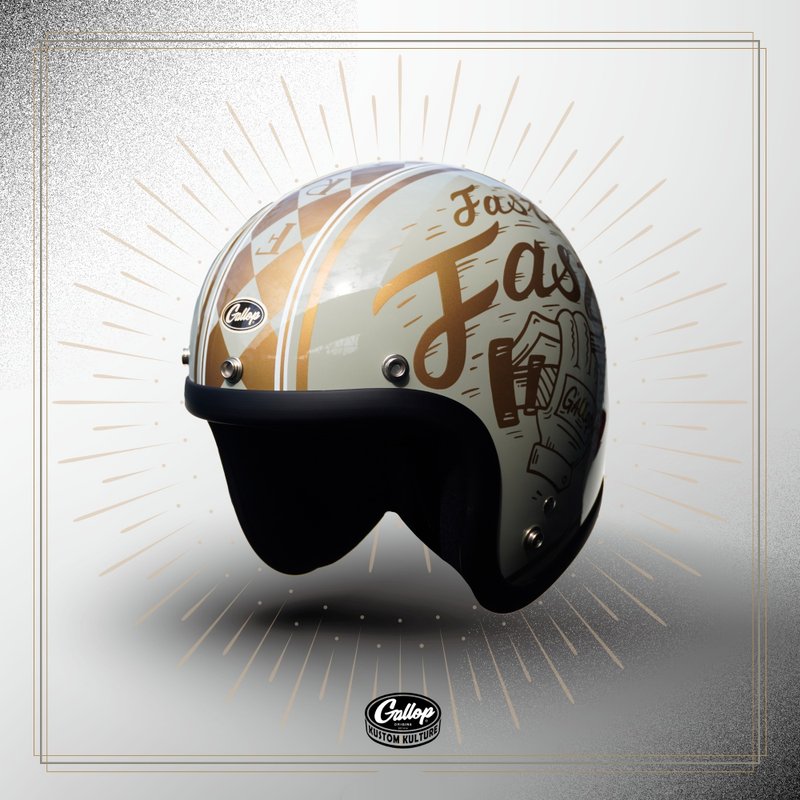 GALLOP Freedom Racer HELMET 自由賽車手 3/4 半罩安全帽 水泥綠 - 安全帽 - 其他材質 