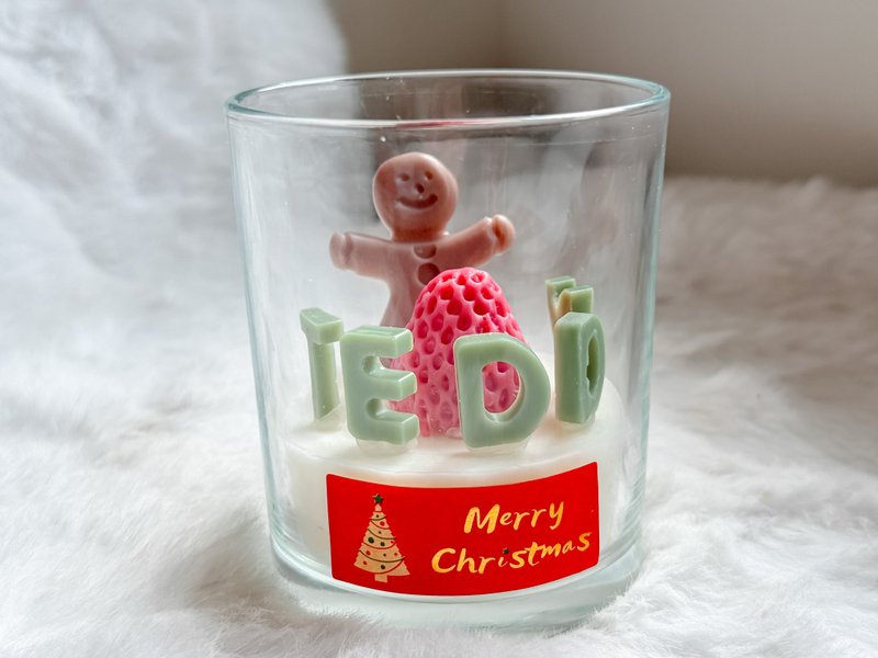 [Christmas Home Decoration Fragrance Customized Name Candle Cup] - น้ำหอม - ขี้ผึ้ง ขาว