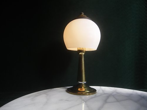 老時光OLD-TIME Vintage & Classic & Deco 【老時光 OLD-TIME】早期二手台灣銅製玻璃桌燈
