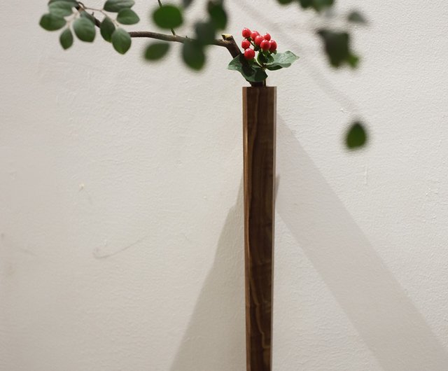 ブラッククルミの花瓶 オリジナル壁掛け花瓶 壁掛け花瓶 雰囲気のある