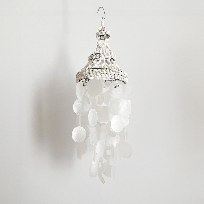 DIY-KIT |Machu Picchu-White-Round, Square, Donut|Shell Wind Chime Mobile|#0-384 - 其他 - 貝殼 白色