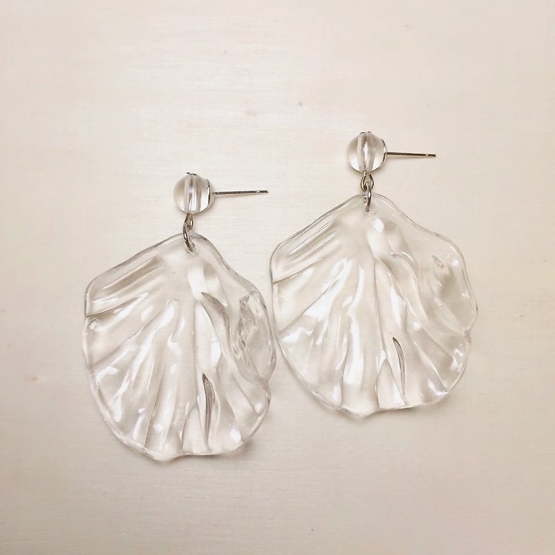 Waterproof Acrylic Transparent Large Shell Earrings - Earrings & Clip-ons - Acrylic Transparent