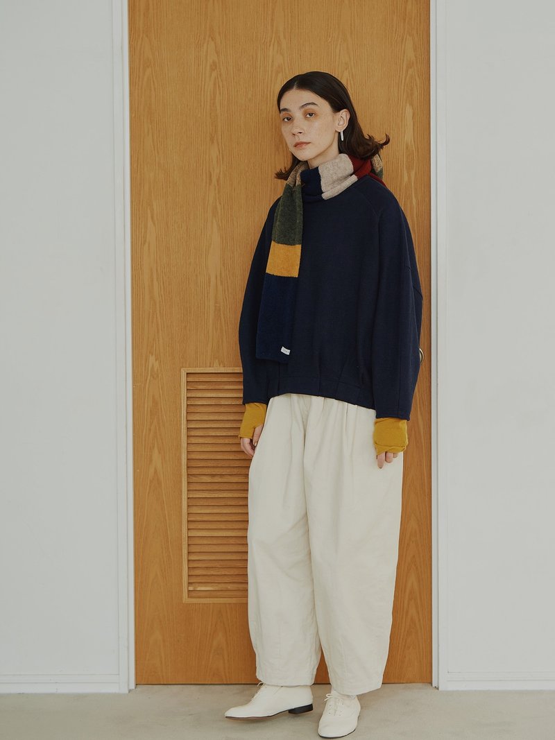 KOOW concave and convex texture arc silhouette sweater warm wool cotton autumn and winter pullover - สเวตเตอร์ผู้หญิง - ขนแกะ ขาว