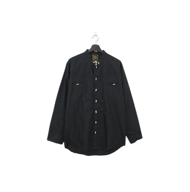 Back to Green-長袖襯衫 正黑 墨西哥襯衫 T-06//vintage shirt - 男襯衫/休閒襯衫 - 棉．麻 
