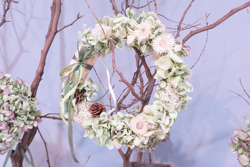 ° One Flower ° Forest Green party hydrangea wreath - Items for Display - Plants & Flowers Green