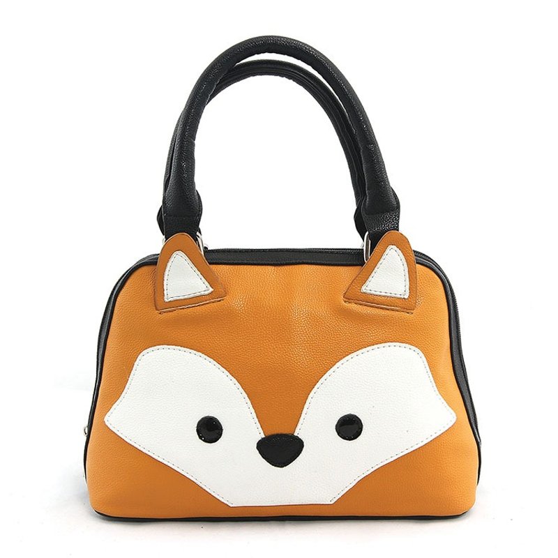 Sleepyville Critters Cool Music Village USA design - cute fox playful shape handbag / shoulder bag Spot Spot Sold Sold - Messenger Bags & Sling Bags - Genuine Leather Orange