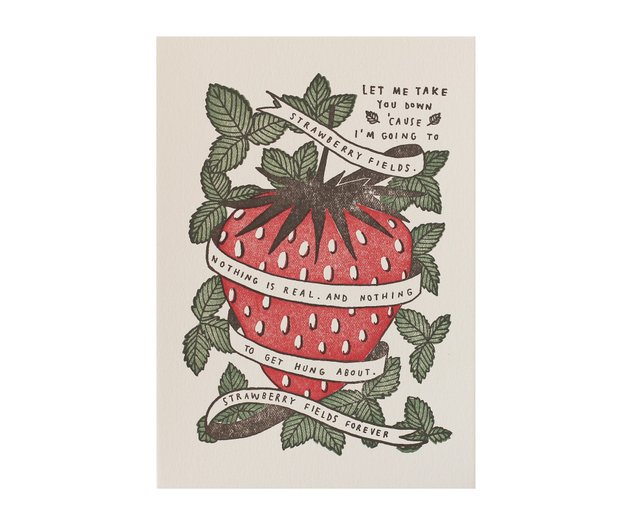 ミニポスター 活版印刷 Strawberry Fields Forever ショップ Pianissimo Press ポスター 絵 Pinkoi ミニポスター 活版印刷 Strawberry Fields Forever ショップ Pianissimo Press ポスター 絵 Pinkoi