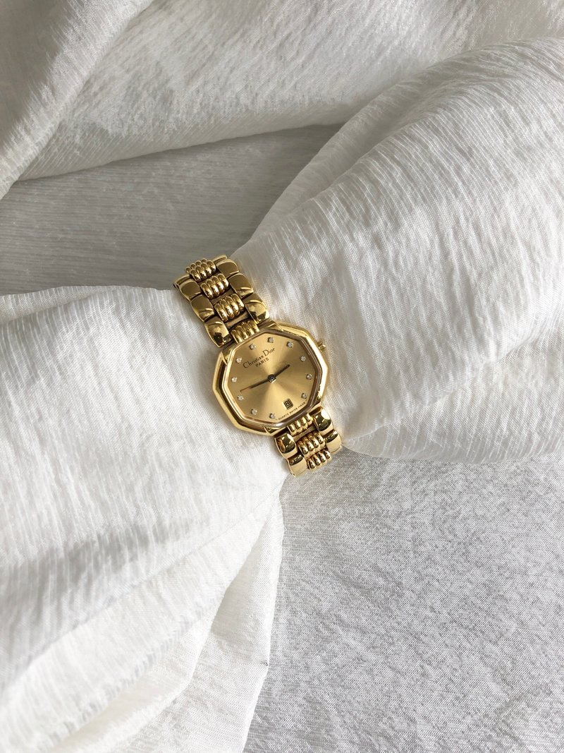 【 日本直送　名牌中古包 】Christian Dior クリスチャン ディオール 腕時計 ゴールド オクタゴン vintage ヴィンテージ  5sckwy - 女錶 - 其他材質 金色