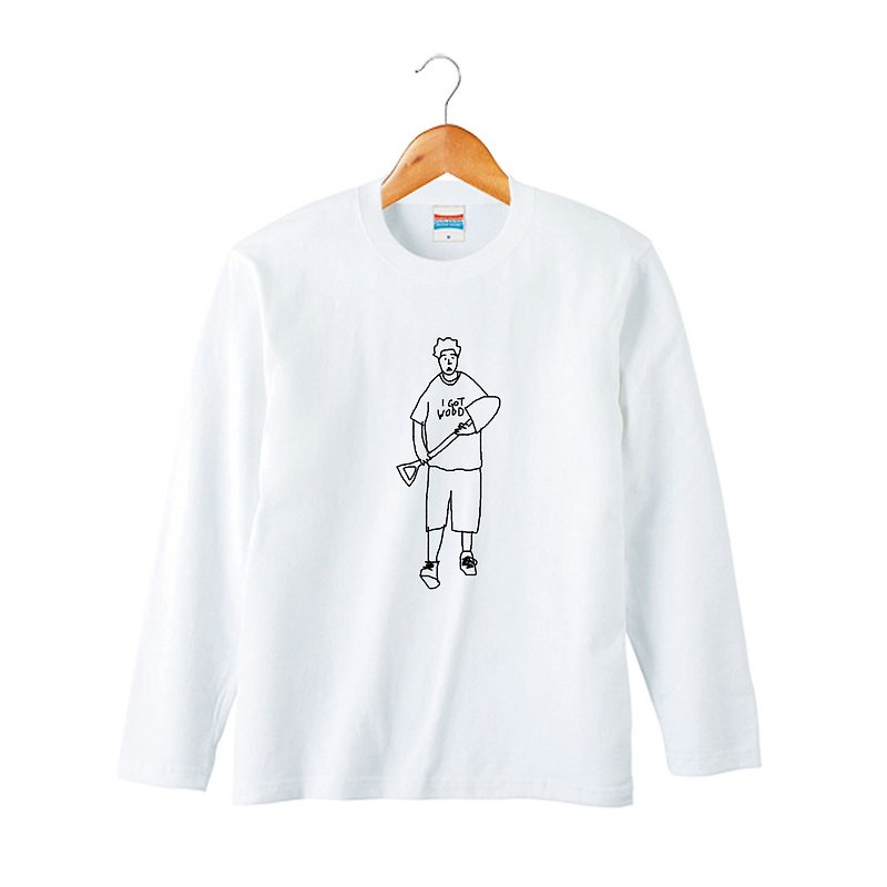 Ed LongSleeve - เสื้อฮู้ด - ผ้าฝ้าย/ผ้าลินิน ขาว