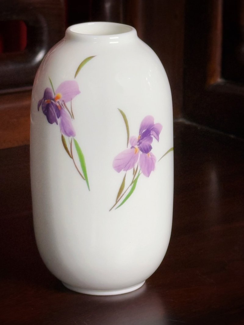 15公分 四季瓶鳶尾花 - 花瓶/花器 - 瓷 白色