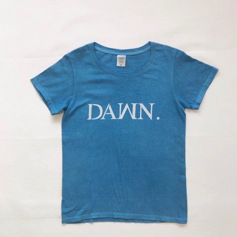 日本製 手染め DAWN TEE Indigo dyed 藍染 JAPANBLUE - T 恤 - 棉．麻 藍色