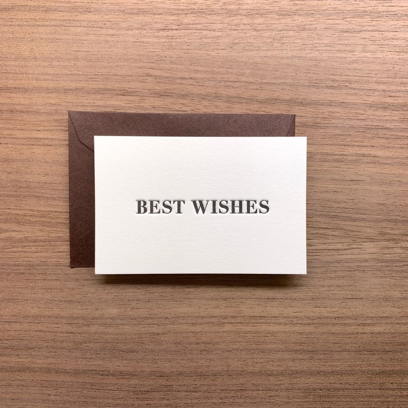活版印刷問候小卡 Best wishes - 卡片/明信片 - 紙 咖啡色