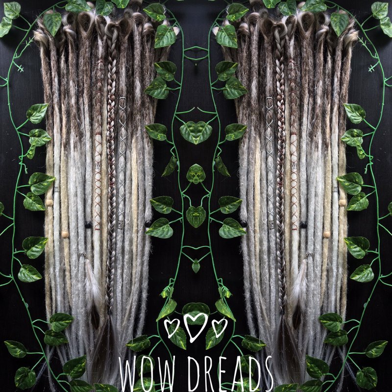 Set Viking Ombre Custom Dreads Synthetic - Hair Accessories - Other Man-Made Fibers Silver