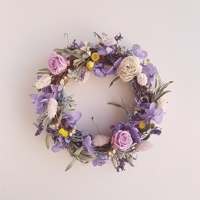 Pick up flowers - romantic blue purple small wreath DIY kit - Plants & Floral Arrangement - Plants & Flowers Purple