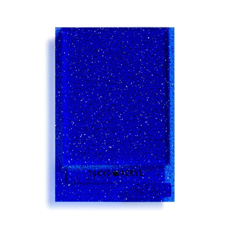 Acrylic board / Art / Blue transparent / Glitter / 3mm / Postcard size - ชิ้นส่วน/วัสดุอุปกรณ์ - อะคริลิค สีน้ำเงิน