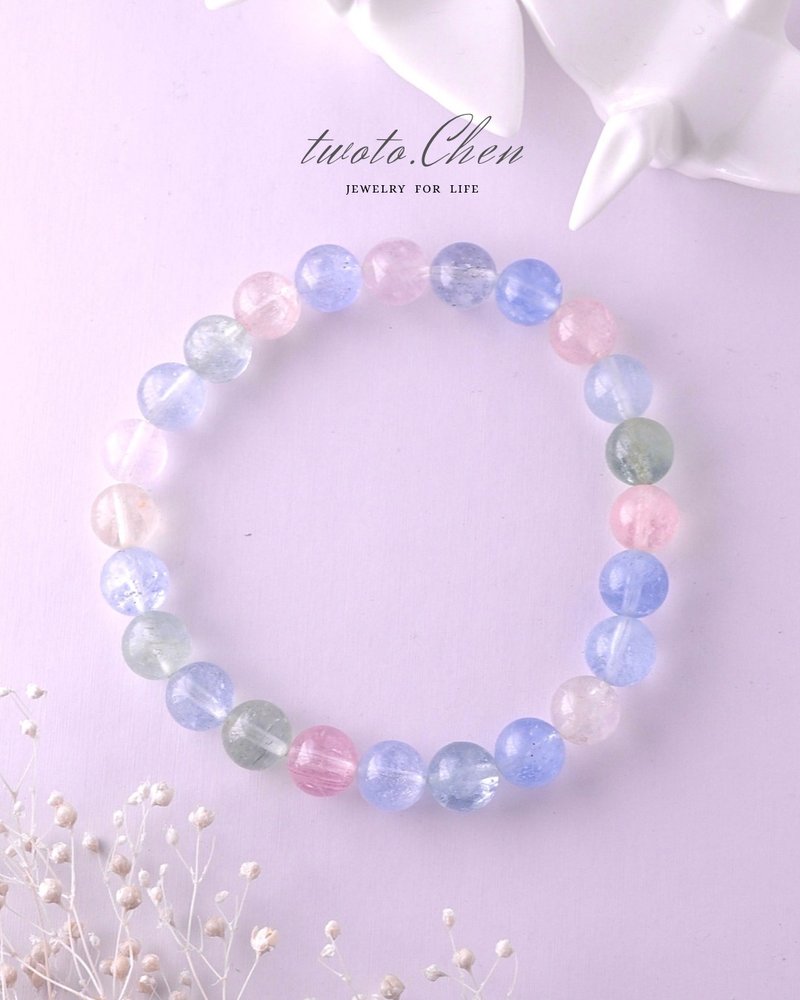 丨嚴選單品丨粉嫩摩根石丨提升人緣及人氣的最佳選擇 - 手鍊/手環 - 水晶 粉紅色