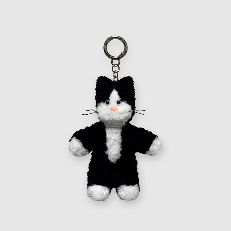 Tuxedo cat keyring - 鑰匙圈/鑰匙包 - 壓克力 黑色