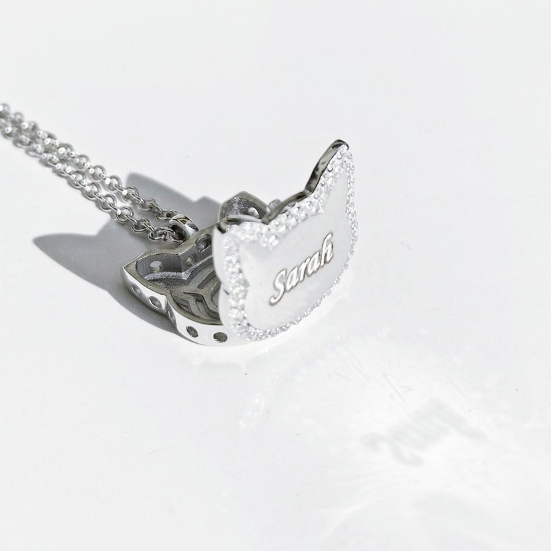 925 Sterling Silver Cat Named Essential Oil Necklace - 2BN0064 - สร้อยคอ - เงินแท้ 