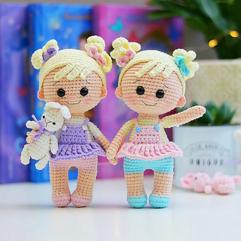 Baby Bonnie - crochet doll with little bunny / Amigurumi tutorial PDF - 手工藝教學/工具書 - 其他材質 