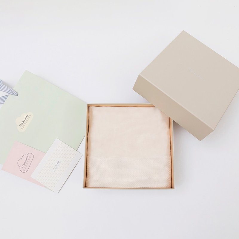 【Gift Box Set】Organic cotton woven three-layer yarn bath towel made in Japan 【Newborn gift/birth gift】 - Baby Gift Sets - Cotton & Hemp 