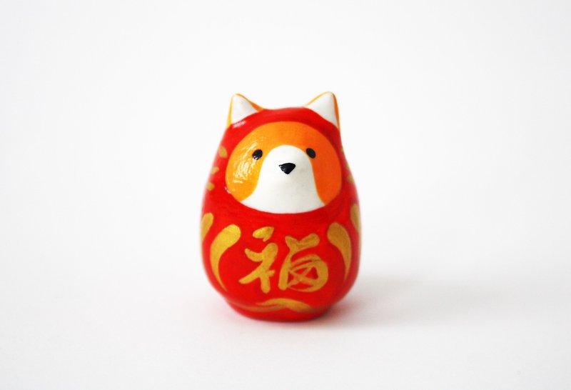 ดารุมะ เวลช์ คอร์กี้ / ดารุมะแดง / รูปปั้นสุนัขญี่ปุ่น - ตุ๊กตา - ดินเหนียว หลากหลายสี