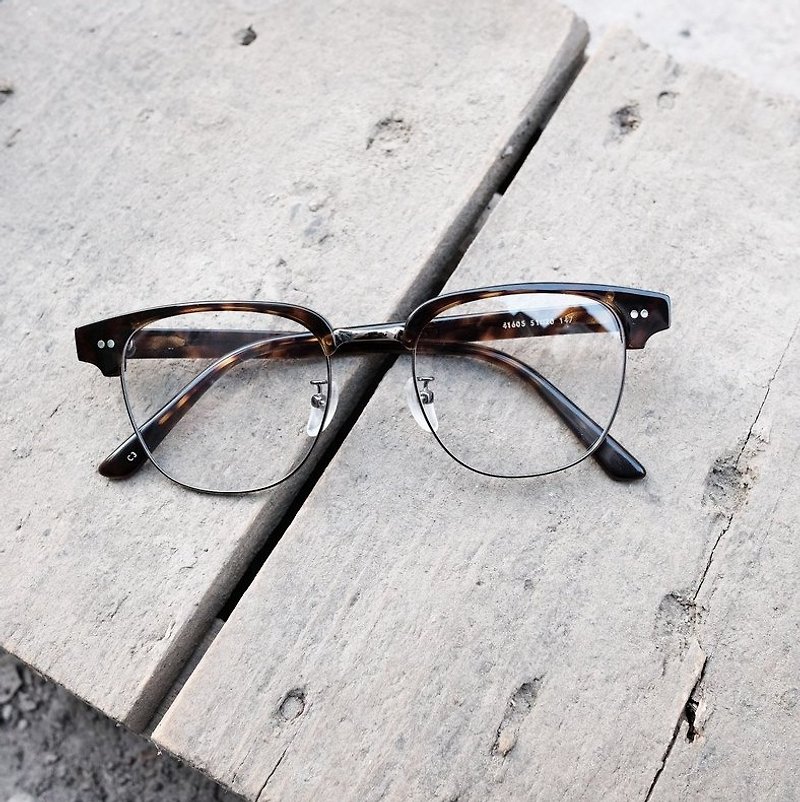 【目目商行】韓國 新款 復古眉框 方框 大框 眼鏡 鏡框 - 眼鏡/眼鏡框 - 紙 黑色
