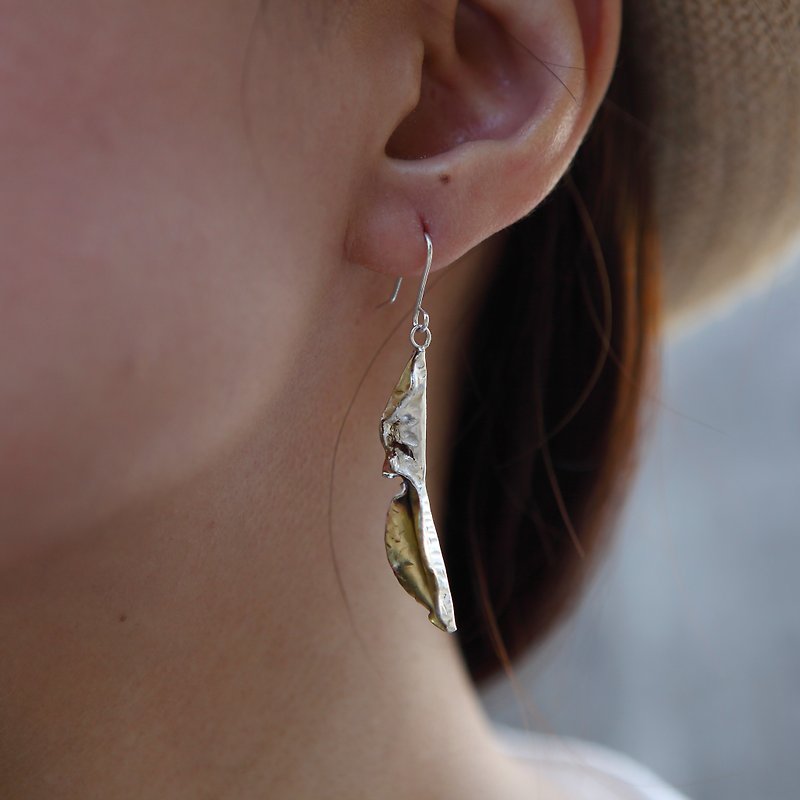 It looks like a dead leaf -12 earrings - Earrings & Clip-ons - Silver Silver