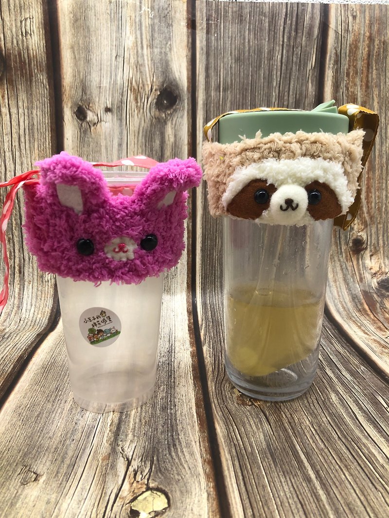 Wool knitted eco-friendly cup sleeves, beverage cup sleeves, hand-cranked cup sleeves - Beverage Holders & Bags - Polyester Multicolor