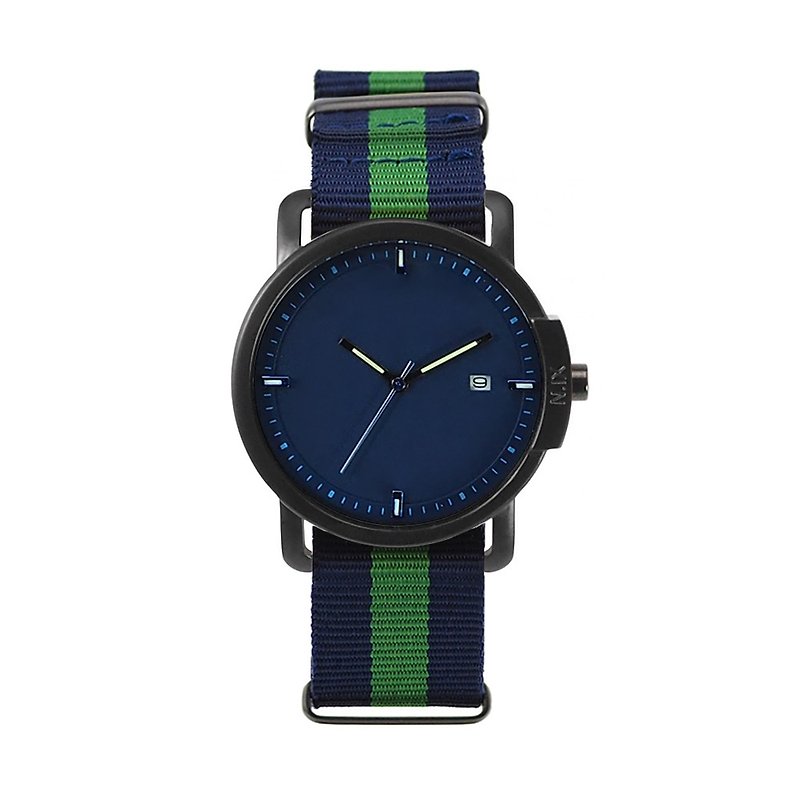 ミニマル・ウォッチ：Ocean06-海軍グリーン。 - 腕時計 - 金属 ブルー