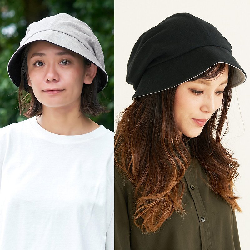 100% Organic Cotton Sun Hat Reversible Wide Brim All Season UV Cut - หมวก - ผ้าฝ้าย/ผ้าลินิน สีกากี