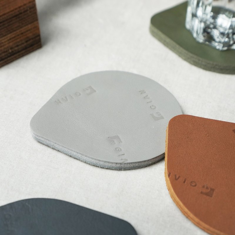 Drop Leather Coasters | 2 Pack | Multicolor - ที่รองแก้ว - หนังแท้ หลากหลายสี