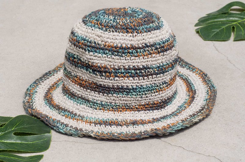 Hand-woven cotton Linen hat knit cap hat sun hat straw hat - French dream of the stars of the universe Star - หมวก - ผ้าฝ้าย/ผ้าลินิน หลากหลายสี