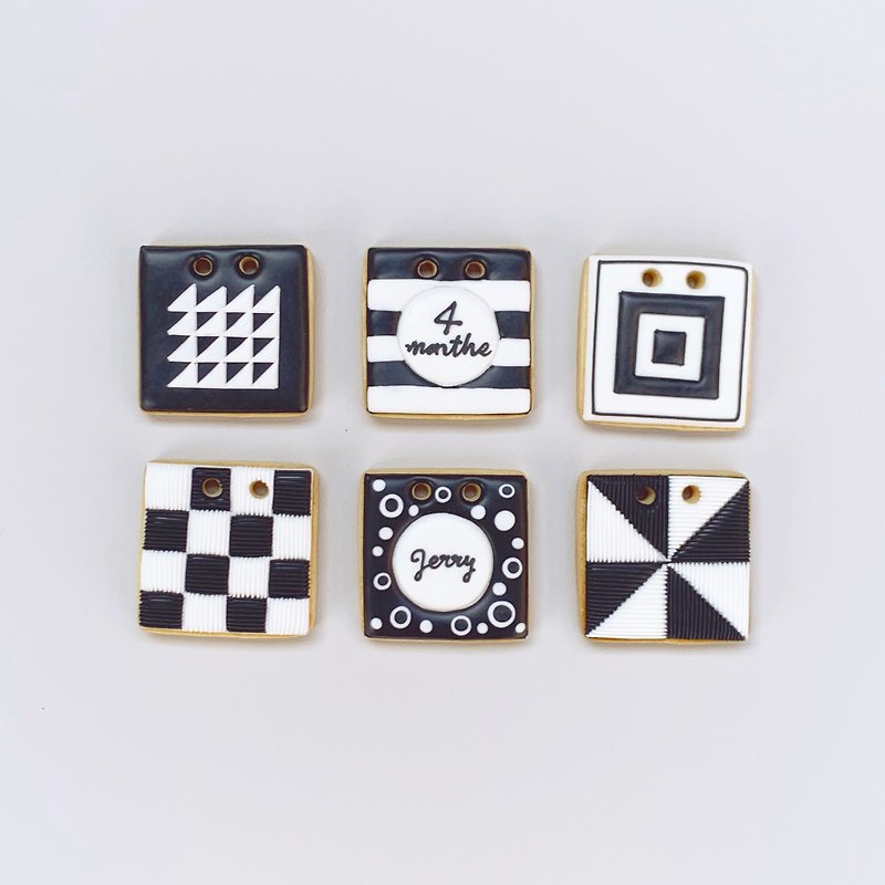 レオナ手作り ((白黒カード)) 6枚 - 白黒 - クッキー・ビスケット - 食材 ブラック