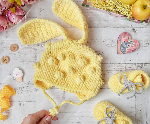かぎ針編みの赤ちゃん手作り帽子 ショップ Cute Crochet 帽子 ヘアバンド Pinkoi