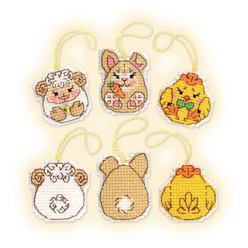 1860AC - RIOLIS Cross Stitch Material Pack - Bunny Friends - เย็บปัก/ถักทอ/ใยขนแกะ - วัสดุอื่นๆ 