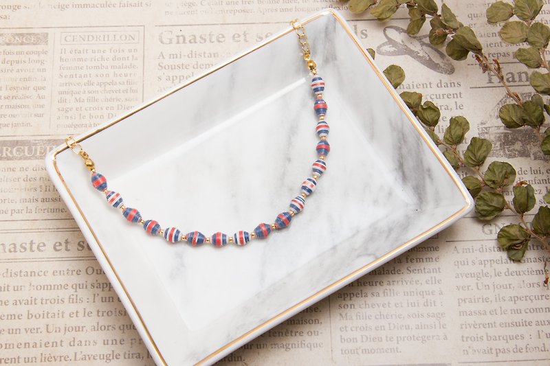British blue necklace - Necklaces - Paper Multicolor